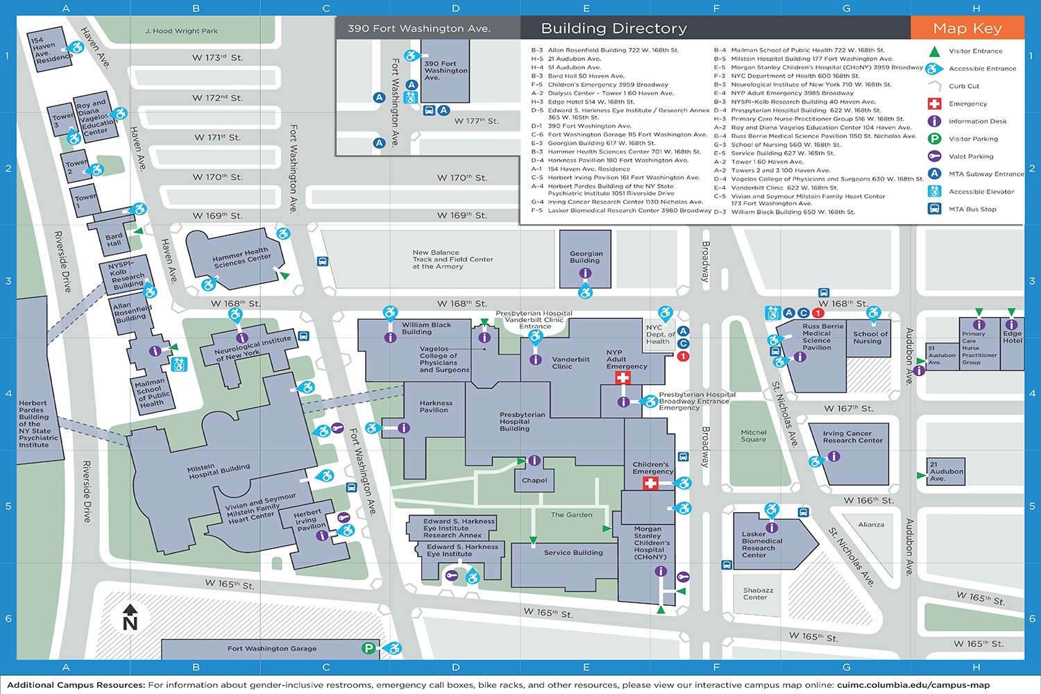horizontal map of cuimc campus 