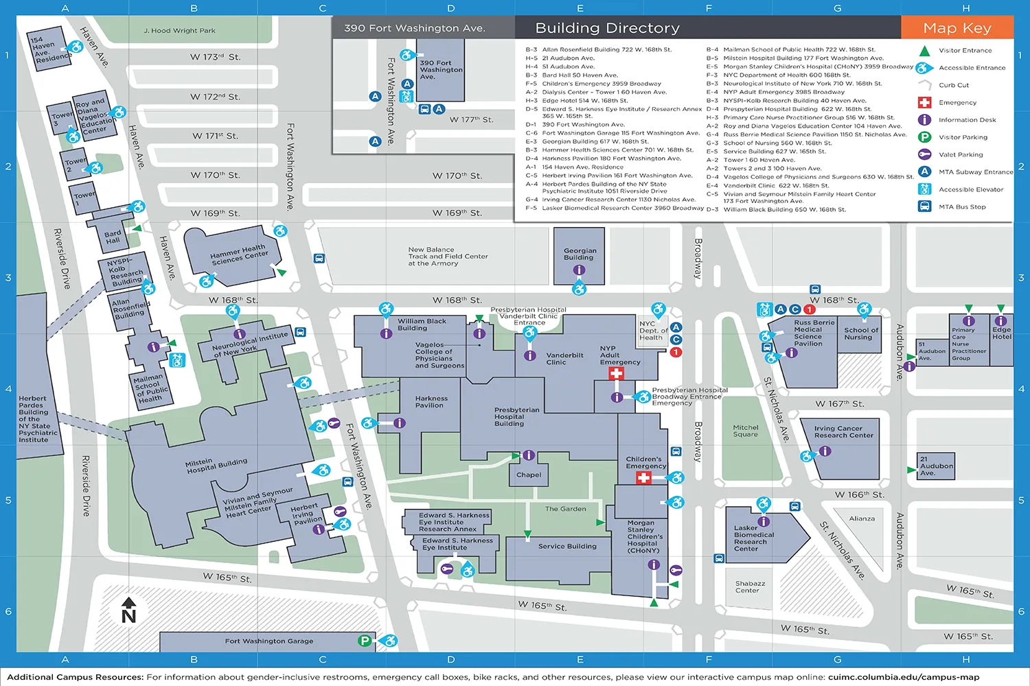 horizontal map of cuimc campus 
